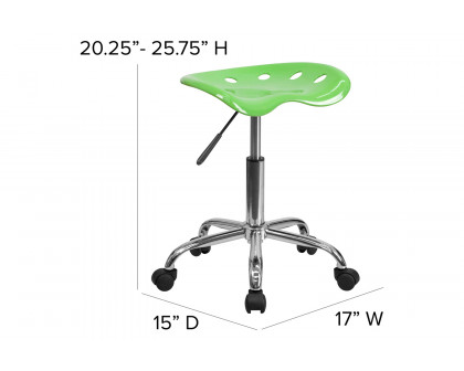 BLNK Taylor Vibrant Chrome Stool with Tractor Seat - Apple Green