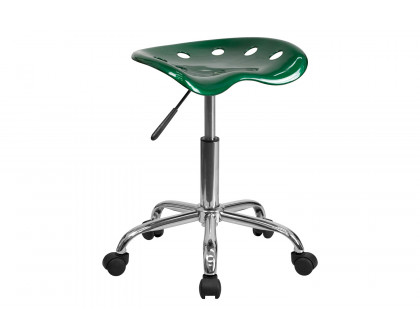 BLNK Taylor Vibrant Chrome Stool with Tractor Seat - Green