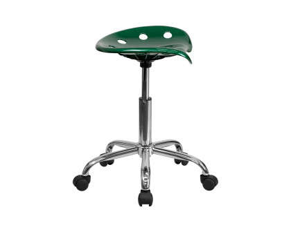 BLNK Taylor Vibrant Chrome Stool with Tractor Seat - Green