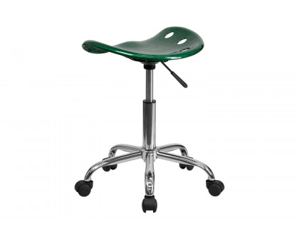 BLNK Taylor Vibrant Chrome Stool with Tractor Seat - Green