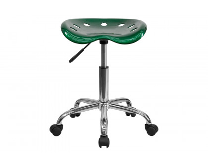 BLNK Taylor Vibrant Chrome Stool with Tractor Seat - Green