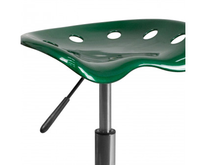 BLNK Taylor Vibrant Chrome Stool with Tractor Seat - Green