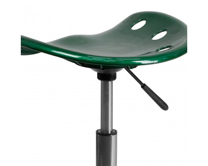 BLNK Taylor Vibrant Chrome Stool with Tractor Seat - Green