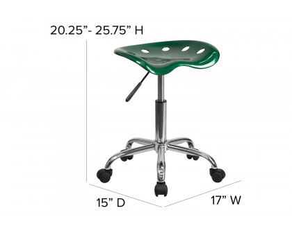 BLNK Taylor Vibrant Chrome Stool with Tractor Seat - Green