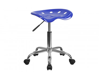 BLNK Taylor Vibrant Chrome Stool with Tractor Seat - Nautical Blue