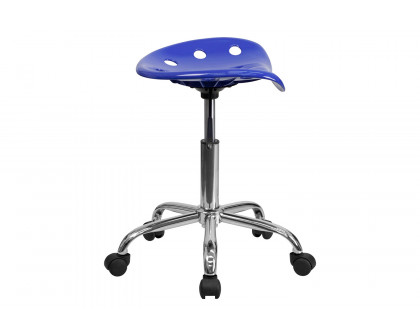 BLNK Taylor Vibrant Chrome Stool with Tractor Seat - Nautical Blue