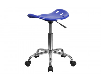 BLNK Taylor Vibrant Chrome Stool with Tractor Seat - Nautical Blue