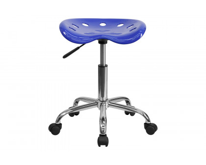 BLNK Taylor Vibrant Chrome Stool with Tractor Seat - Nautical Blue