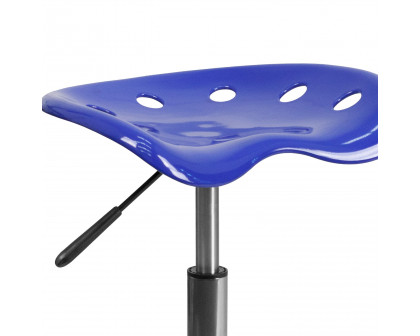 BLNK Taylor Vibrant Chrome Stool with Tractor Seat - Nautical Blue