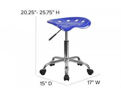 BLNK Taylor Vibrant Chrome Stool with Tractor Seat - Nautical Blue