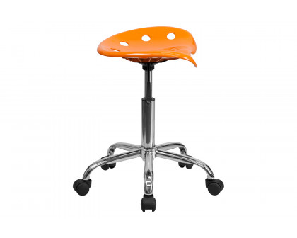 BLNK Taylor Vibrant Chrome Stool with Tractor Seat - Orange