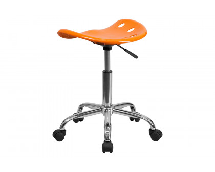 BLNK Taylor Vibrant Chrome Stool with Tractor Seat - Orange