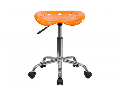 BLNK Taylor Vibrant Chrome Stool with Tractor Seat - Orange