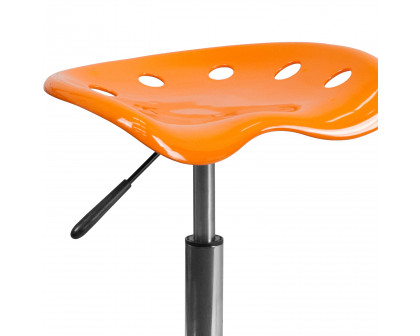 BLNK Taylor Vibrant Chrome Stool with Tractor Seat - Orange