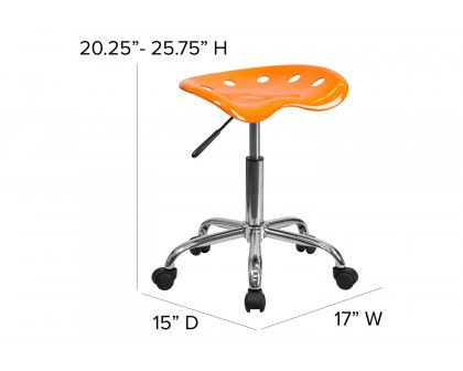 BLNK Taylor Vibrant Chrome Stool with Tractor Seat - Orange