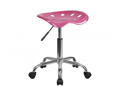 BLNK Taylor Vibrant Chrome Stool with Tractor Seat - Pink