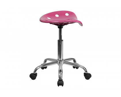 BLNK Taylor Vibrant Chrome Stool with Tractor Seat - Pink