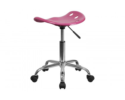 BLNK Taylor Vibrant Chrome Stool with Tractor Seat - Pink