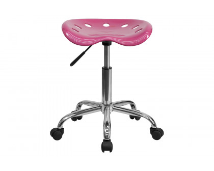 BLNK Taylor Vibrant Chrome Stool with Tractor Seat - Pink