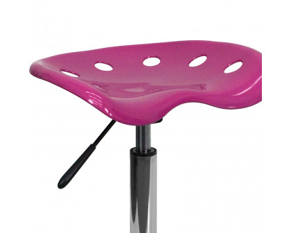 BLNK Taylor Vibrant Chrome Stool with Tractor Seat - Pink