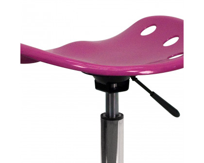 BLNK Taylor Vibrant Chrome Stool with Tractor Seat - Pink