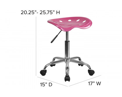 BLNK Taylor Vibrant Chrome Stool with Tractor Seat - Pink