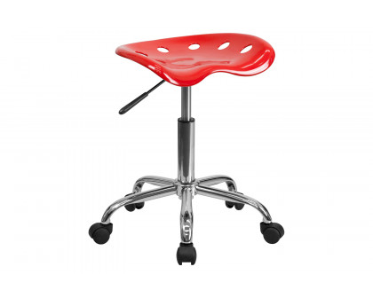 BLNK Taylor Vibrant Chrome Stool with Tractor Seat - Red