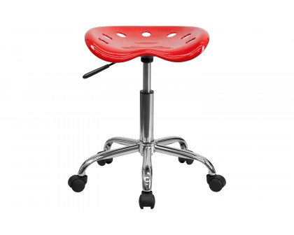 BLNK Taylor Vibrant Chrome Stool with Tractor Seat - Red