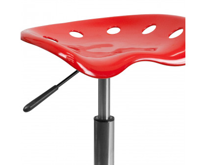 BLNK Taylor Vibrant Chrome Stool with Tractor Seat - Red