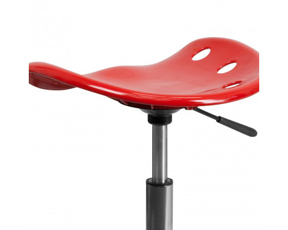 BLNK Taylor Vibrant Chrome Stool with Tractor Seat - Red