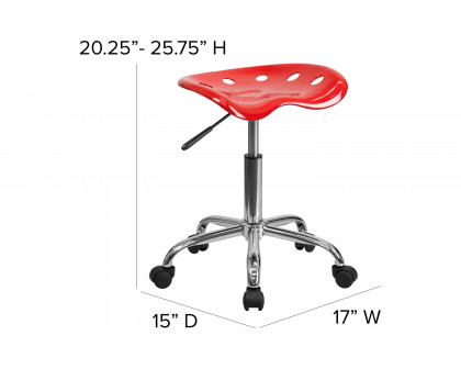 BLNK Taylor Vibrant Chrome Stool with Tractor Seat - Red