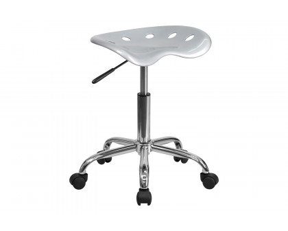 BLNK Taylor Vibrant Chrome Stool with Tractor Seat - Silver