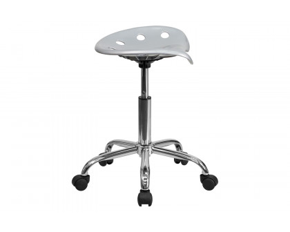 BLNK Taylor Vibrant Chrome Stool with Tractor Seat - Silver