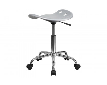 BLNK Taylor Vibrant Chrome Stool with Tractor Seat - Silver