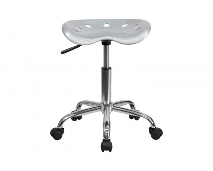 BLNK Taylor Vibrant Chrome Stool with Tractor Seat - Silver