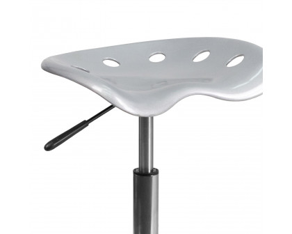 BLNK Taylor Vibrant Chrome Stool with Tractor Seat - Silver