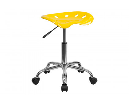 BLNK Taylor Vibrant Chrome Stool with Tractor Seat - Yellow