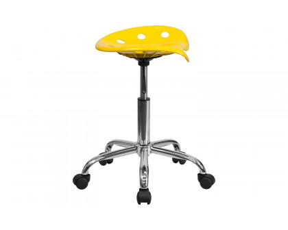 BLNK Taylor Vibrant Chrome Stool with Tractor Seat - Yellow