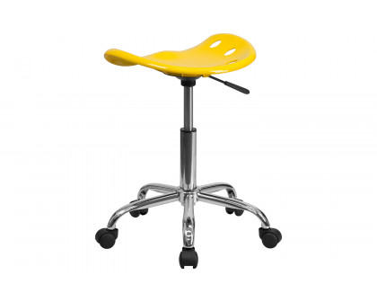 BLNK Taylor Vibrant Chrome Stool with Tractor Seat - Yellow