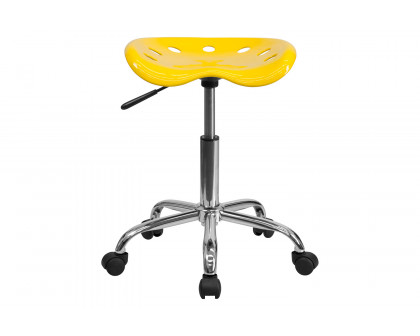 BLNK Taylor Vibrant Chrome Stool with Tractor Seat - Yellow