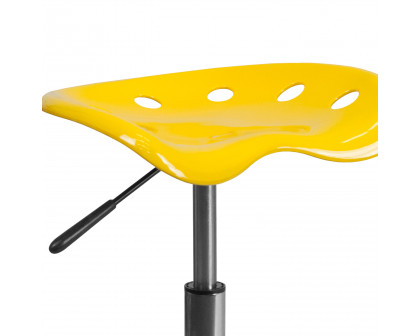 BLNK Taylor Vibrant Chrome Stool with Tractor Seat - Yellow