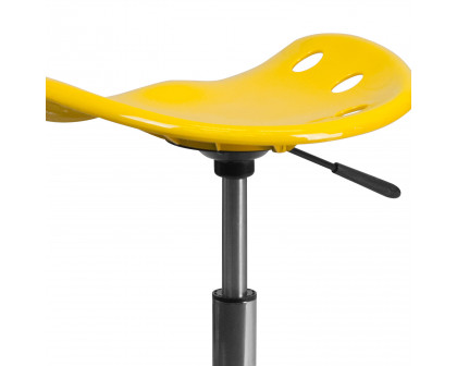 BLNK Taylor Vibrant Chrome Stool with Tractor Seat - Yellow