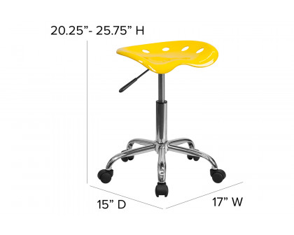 BLNK Taylor Vibrant Chrome Stool with Tractor Seat - Yellow