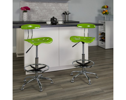 BLNK Bradley Vibrant Chrome Drafting Stool with Tractor Seat