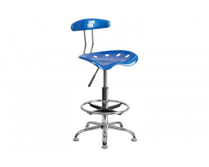 BLNK Bradley Vibrant Chrome Drafting Stool with Tractor Seat