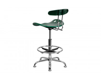 BLNK Bradley Vibrant Chrome Drafting Stool with Tractor Seat - Green