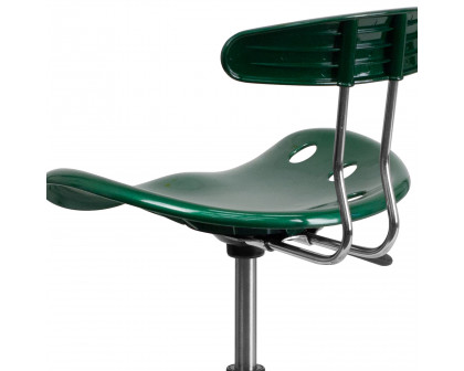 BLNK Bradley Vibrant Chrome Drafting Stool with Tractor Seat - Green