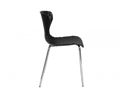 BLNK Lowell Plastic Contemporary Design Stack Chair - Black