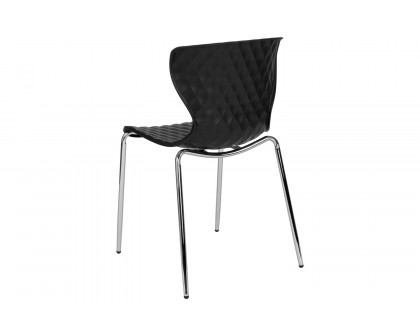 BLNK Lowell Plastic Contemporary Design Stack Chair - Black