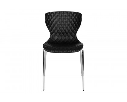 BLNK Lowell Plastic Contemporary Design Stack Chair - Black